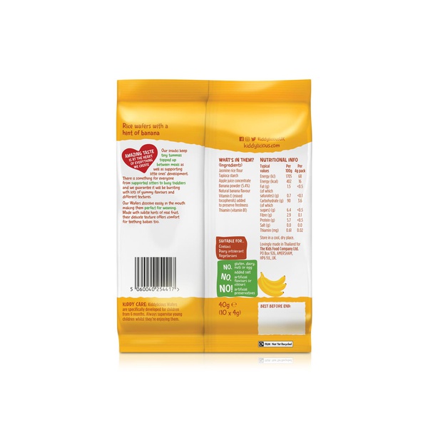 Kiddylciious Wafers Banana Maxi Bag 10 Pack 40g