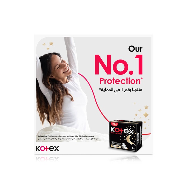 Kotex Overnight Maxi Protect Pads with Wings 16s