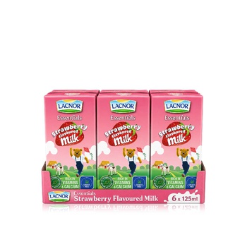 Lacnor Essentials Milk Strawberry 6 x 125 Ml