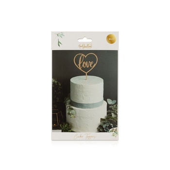 Hootyballoo Wooden "love" Cake Topper