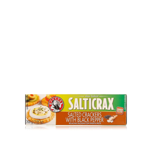 Bakers Salticrax Salted Crackers with Black Pepper 200g