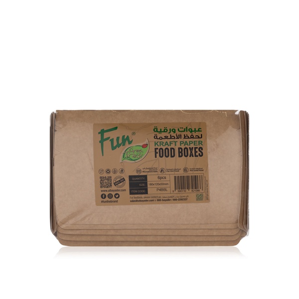 Fun Kraft Paper Food Boxes 180 x 120 x 50mm