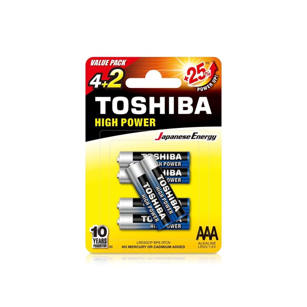 Toshiba High Power Batteries AAA x 4 + 2