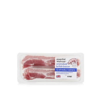 Waitrose Essential English Unsmoked Streaky Rashers 250g