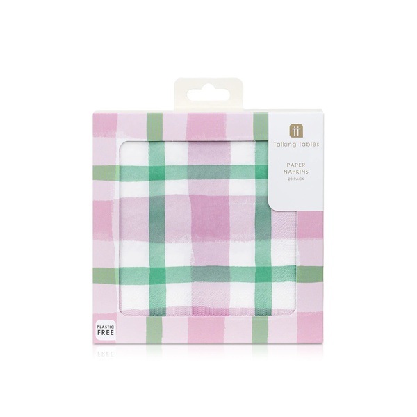 Talking Tables Mellow Lilac and Green Gingham Napkins 30cm x 20