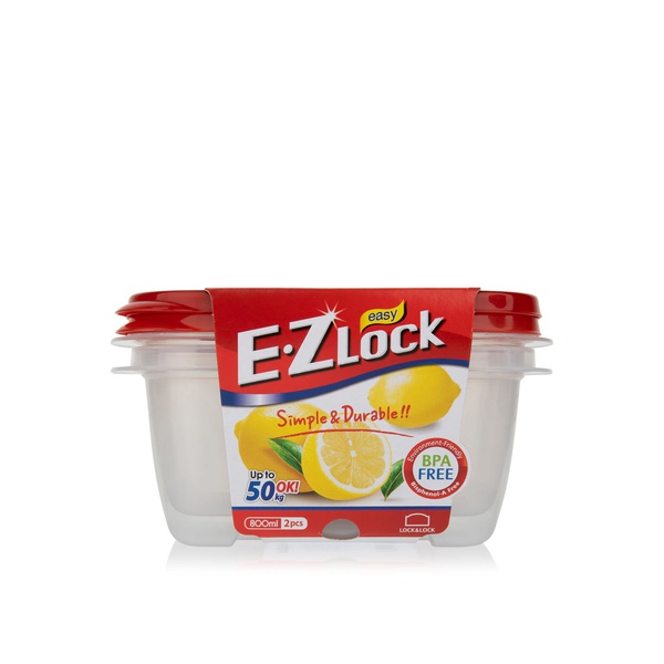 Lock & Lock Ez Lock Rectangular Container Hle6324 800ml 2 Pack