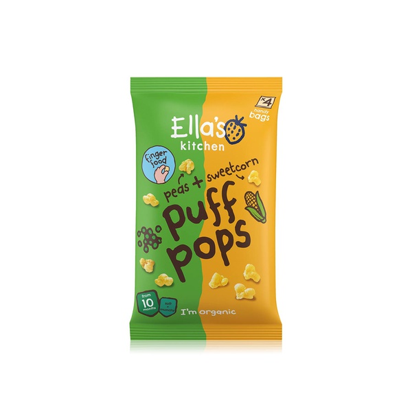 Buy Ellas Kitchen puff pops peas & sweetcorn 4 x 9g in UAE