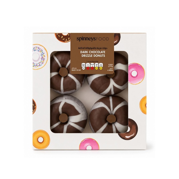 Spinneysfood Dark Chocolate Drizzle Donuts 63g x 4