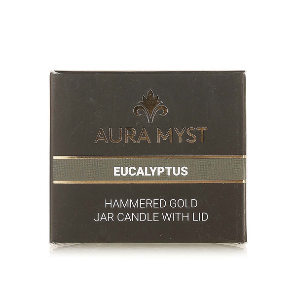 Buy Aura Myst hammered gold jar candle eucalyptus in UAE