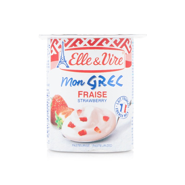 Buy Elle & Vire strawberry Greek yoghurt 125g in UAE