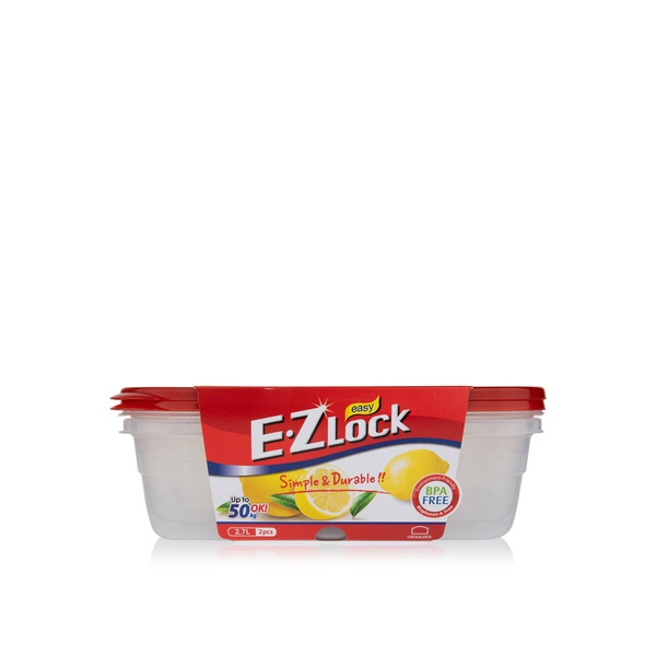 Lock & Lock Ez Lock Rectangular Container Hle6804 2.7 litre 2 Pack
