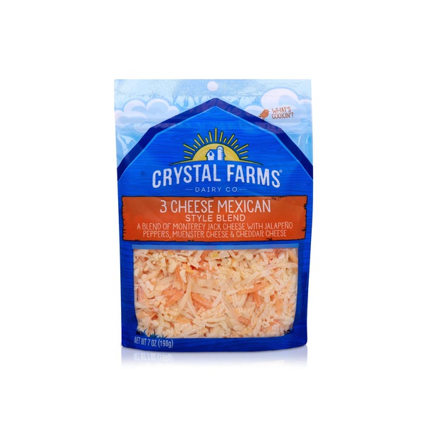 Crystal Farms Grated 3 Cheese Mexican Style 198g