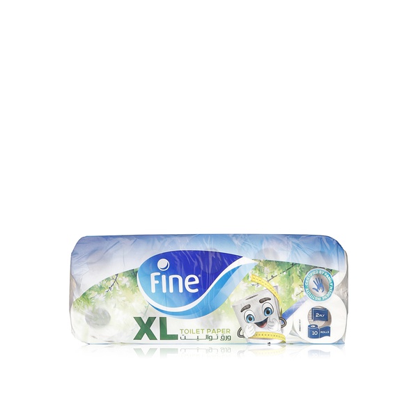 Buy Fine white toilet tissue roll 2ply 10pk in UAE