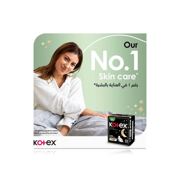 Kotex Natural Maxi Protect Overnight Pads with Wings 22s