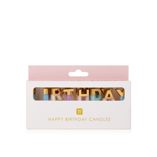 Talking Tables We Heart Birthday Happy Birthday Candles Gold Dipped