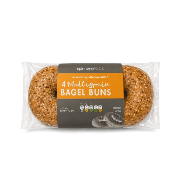 Spinneysfood Multigrain Bagel Buns x 4 300g