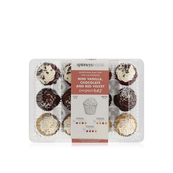 Spinneysfood Mini Vanilla, Chocolate and Red Velvet Cupcakes 300g