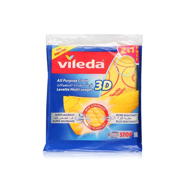 Vileda 3D All Purpose Cloth x 3
