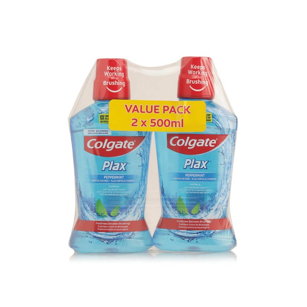 اشتري Colgate Plax peppermint mouthwash 2x500ml في الامارات