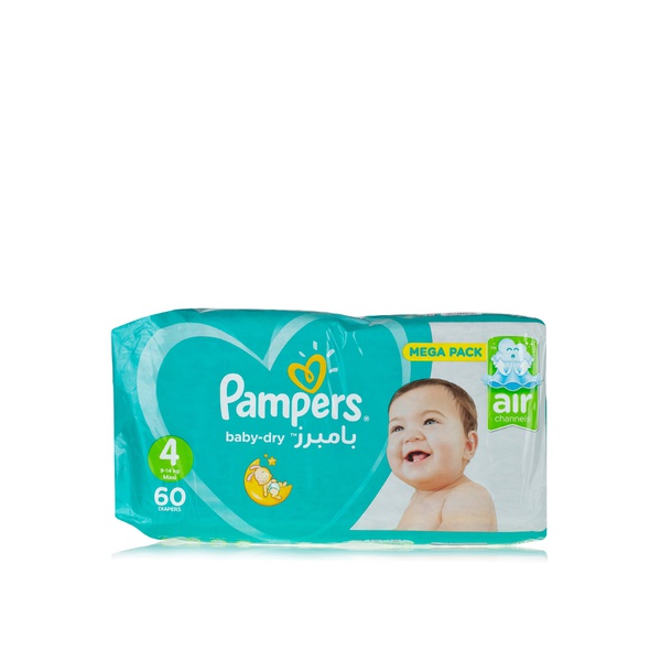 Buy Pampers active baby-dry nappies size 4 x 60 in UAE