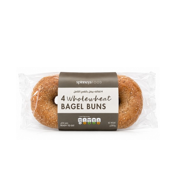 Spinneysfood Whole Wheat Bagel Buns x 4