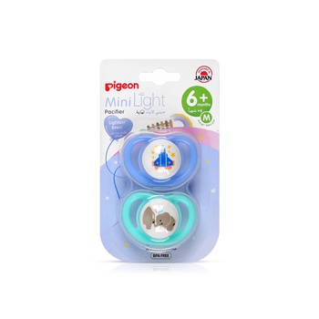 Pigeon Mini Light Pacifier x 2 (M) Boy Airplane & Elephant