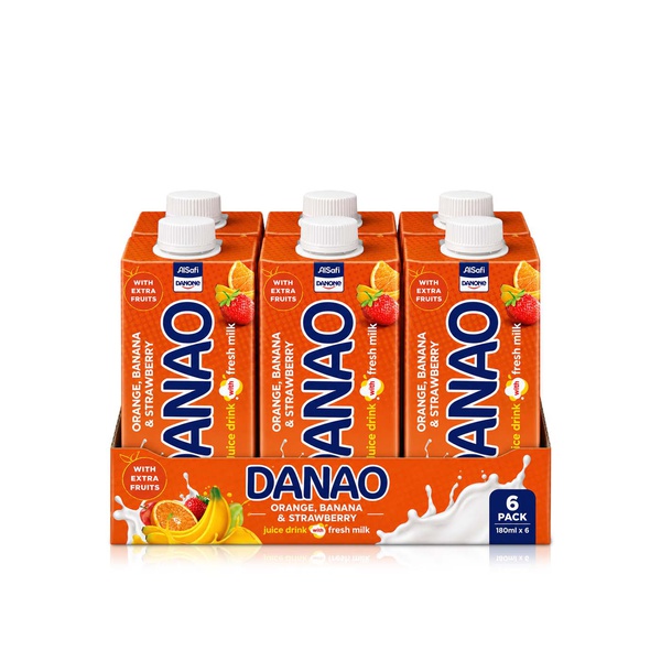 Danone Danao Orange, Banana & Strawberry Milk Drink 180ml x 6