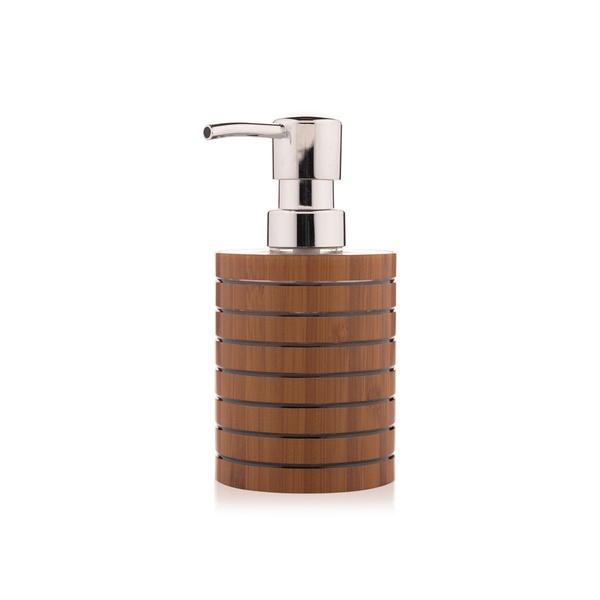 Style Bamboo Finish Round Soap Dispenser