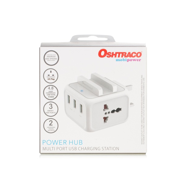 Buy Oshtraco power hub 2 sockets and 3 usb ports in UAE