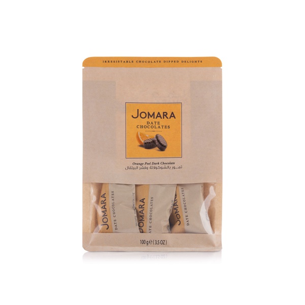 Buy Jomara date orange peel dark chocolates 100g in UAE