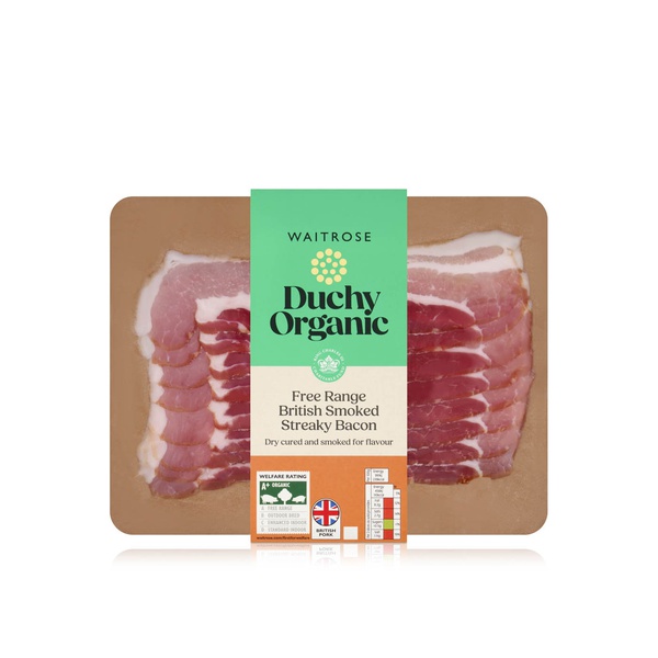 Waitrose Duchy Organic Free Range British Smoked Streaky Bacon 184g