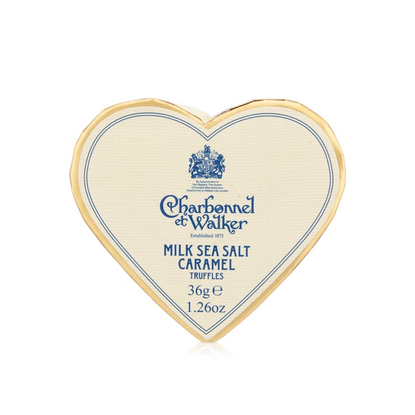 Charbonnel Et Walker Milk Caramel Sea Salt Truffles Cream Heart Box 36g