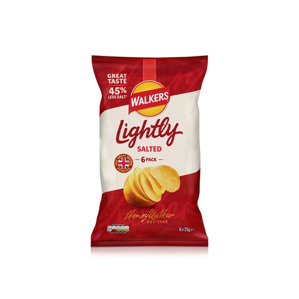 Walkers Lightly Salted Potato Crisps 25g x 6