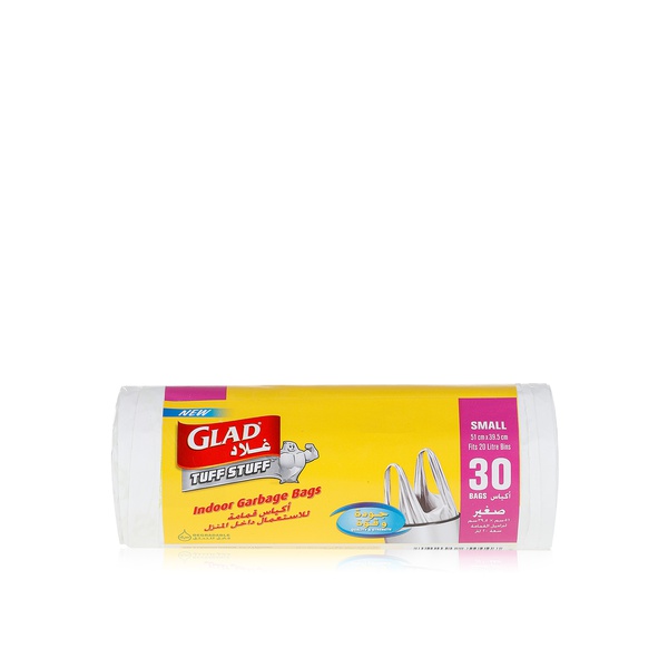 Buy Glad indoor small garbage bags 51x39.5cm 20ltr x30 in UAE