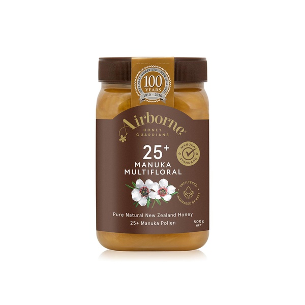 اشتري إيربورن مزيج عسل مانوكا 25+ حبوب لقاح مانوكا 500 غرام في الامارات