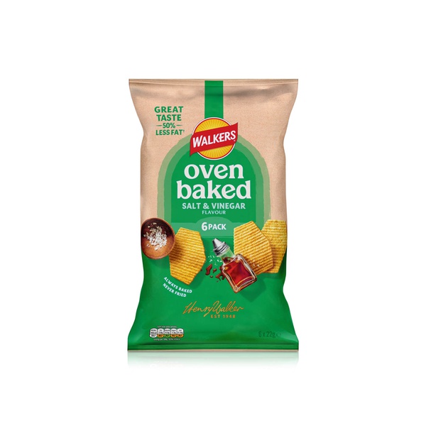 Walkers Baked Salt & Vinegar Multipack Crisps 132g 6s