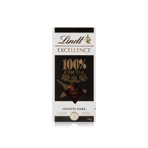 Lindt Excellence 100% Dark Chocolate Bar 50g