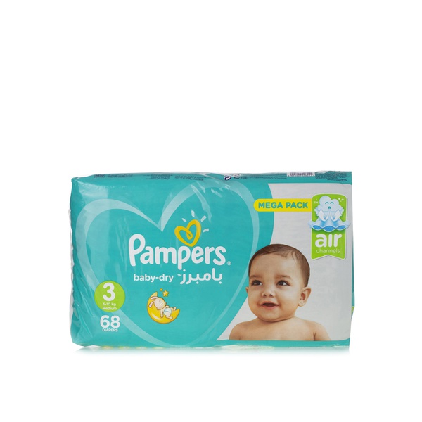 Buy Pampers active baby-dry nappies size 3 x 68 in UAE