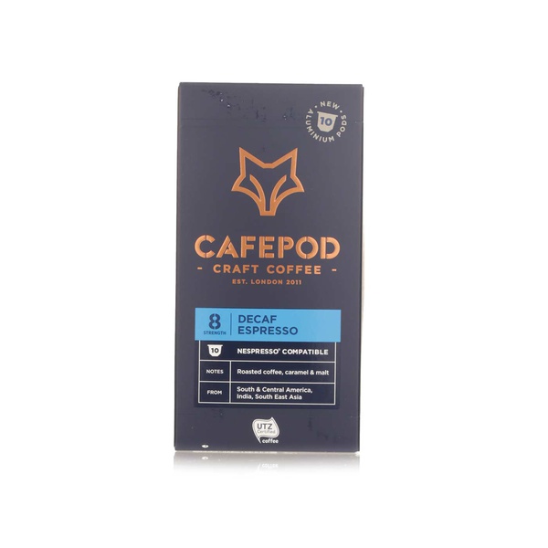 Buy Cafepod decaf espresso coffee pods x10 55g in UAE