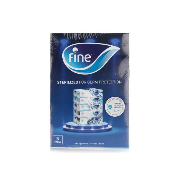 Buy Fine Facial Tissues 150 x 2-ply, pack of 5 in UAE