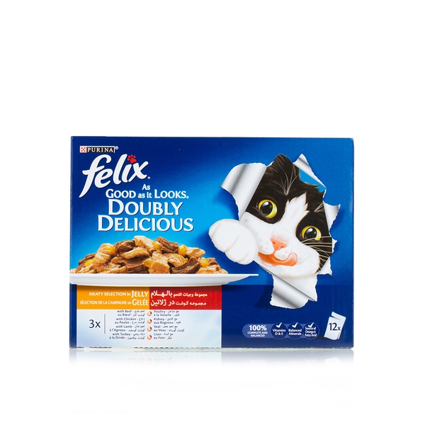 اشتري Felix doubly delicious mixed meat 12 x 100g في الامارات