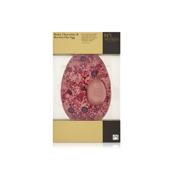 Waitrose No1 Ruby Chocolate & Berries Flat Egg Chocolate 200g