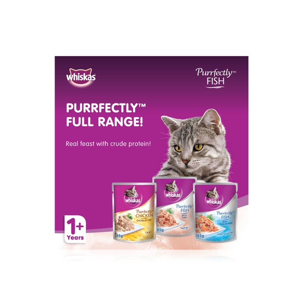 Whiskas Purrfectly Fish Wet Cat Food for Adults 1 + Years with Tuna 85g