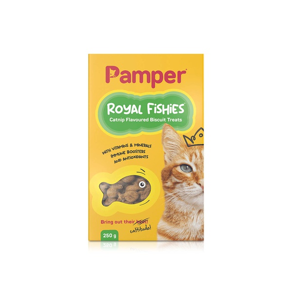 Pamper Royal Fishies Cat Biscuit Treats Catnip 250g