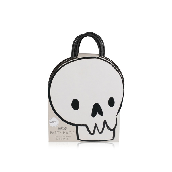 Ginger Ray 6 skull shaped paper party bags - Spinneys UAE