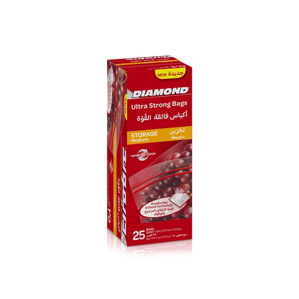 Diamond Storage Medium Clear Zipper Bags x 25