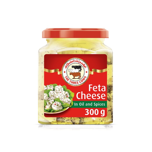 Buy The Three Cows feta cheese in oil 300g in UAE