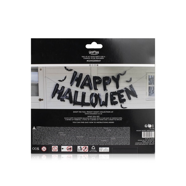 Ginger Ray Black Happy Halloween Balloon Bunting