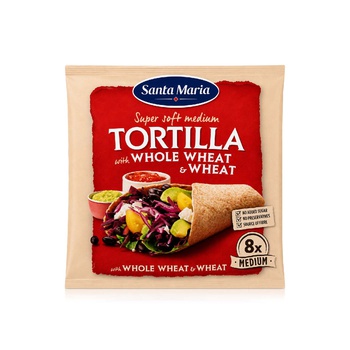 Santa Maria Whole Wheat Super Soft Medium Tortillas x8 320g