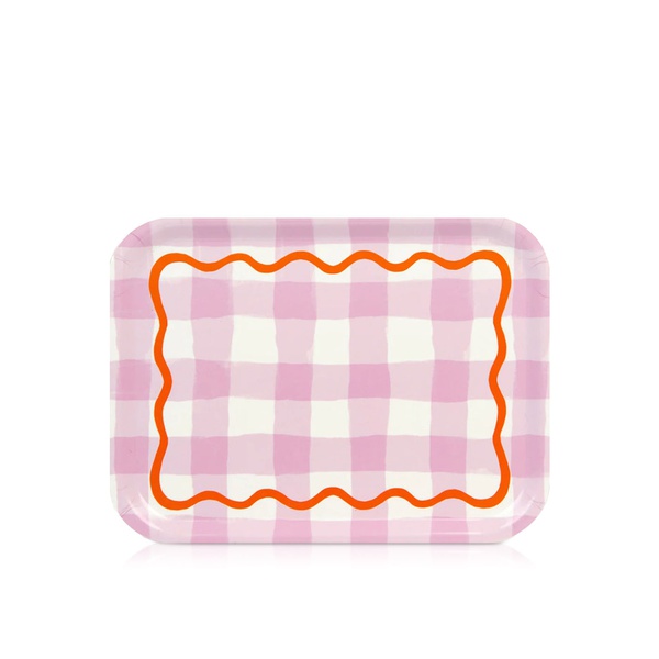 Talking Tables Everyone's Welcome Lilac Gingham Wooden Tray